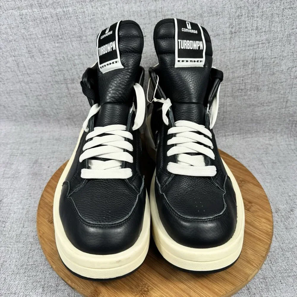 Converse x Rick Owens DRKSHDW TURBOWPN Mid Black Cloud Cream Mens 11.5 Womens 13